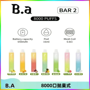 BA BAR2拋棄式一次性8000口電子煙【買十送一】